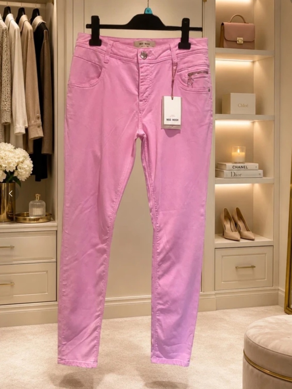 Mos Mosh Pink Tapered Soft Denim Pants Size 27 NWT